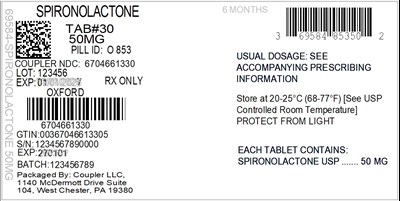Label (69584 853 50 Spironolactone 50mg 67046 613 30)